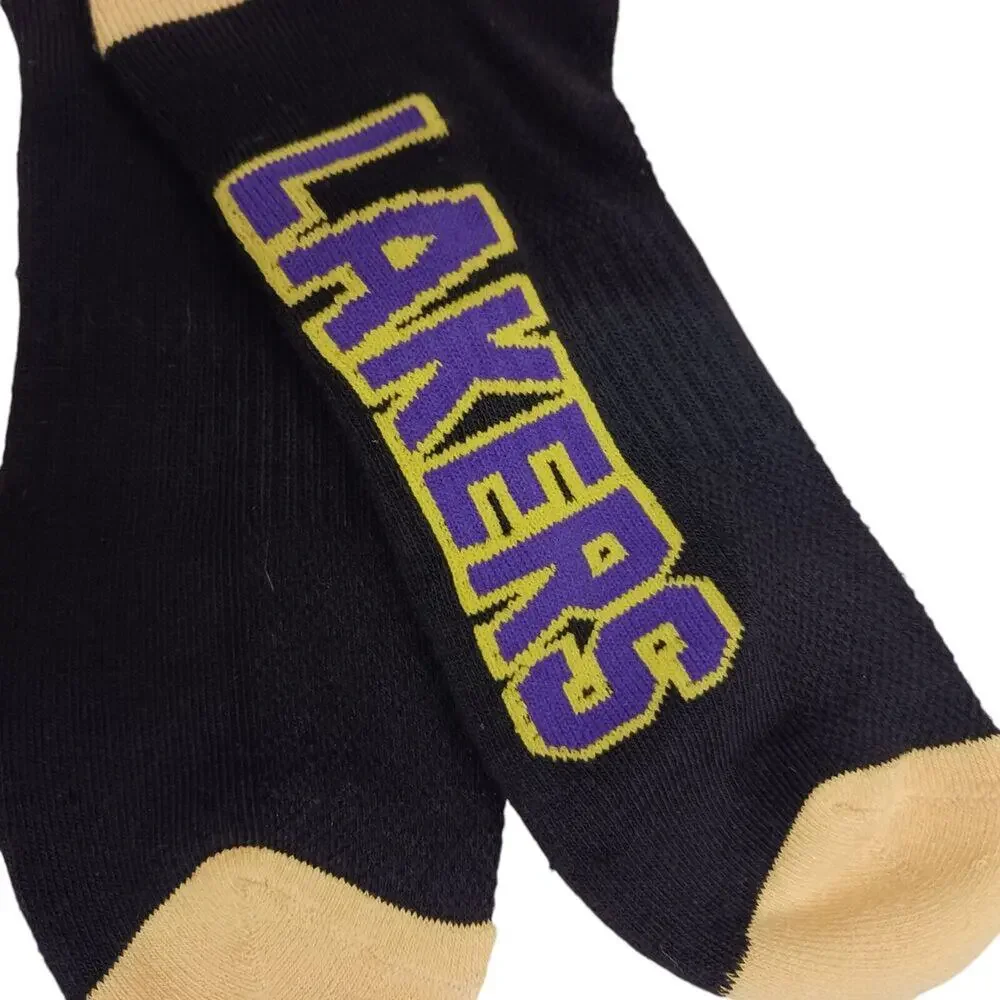 3 Pairs NBA Los Angeles LAKERS Socks Mens Size 6-12 Low Cut Sports Official